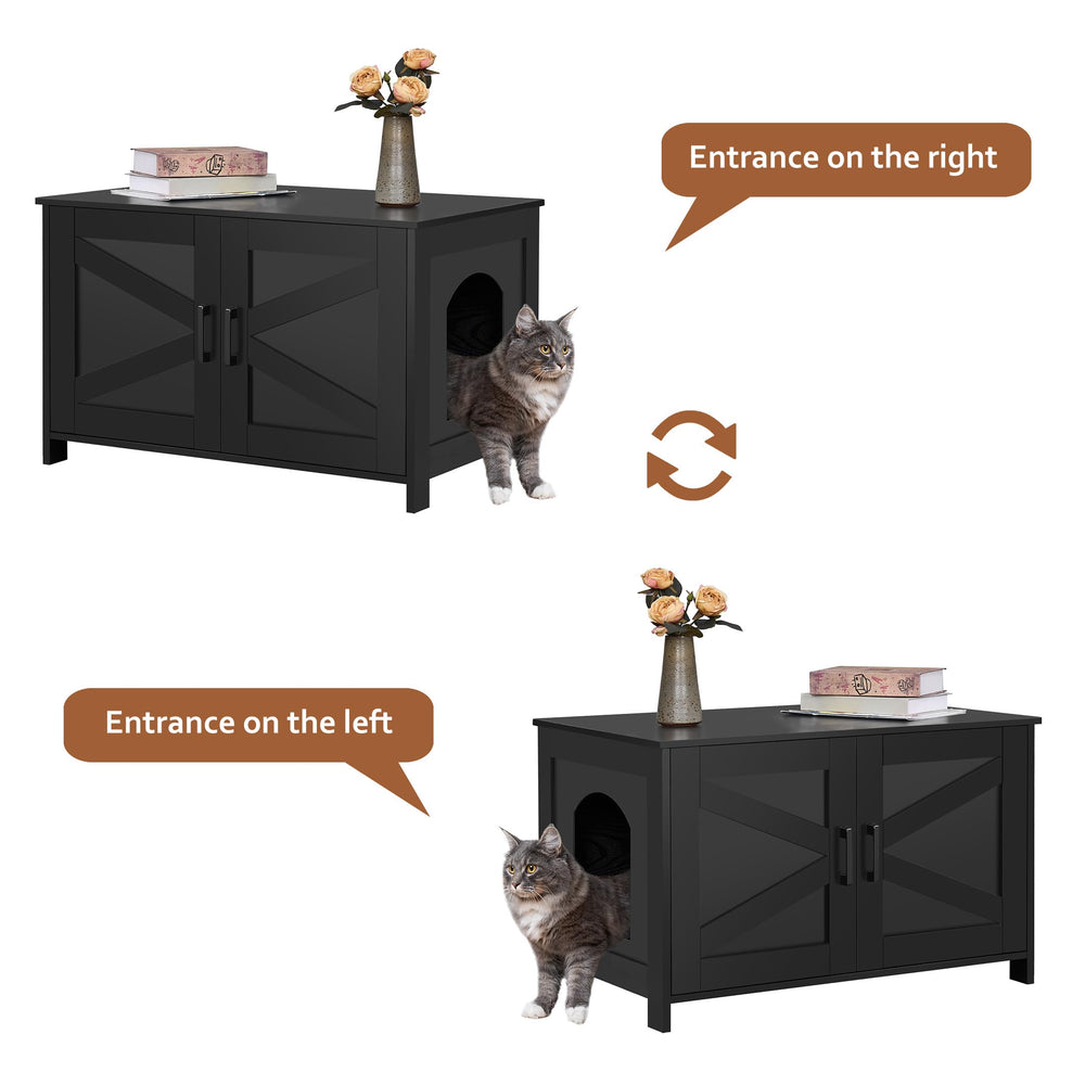 Homhedy cat litter enclosure entrance can be configured left or right