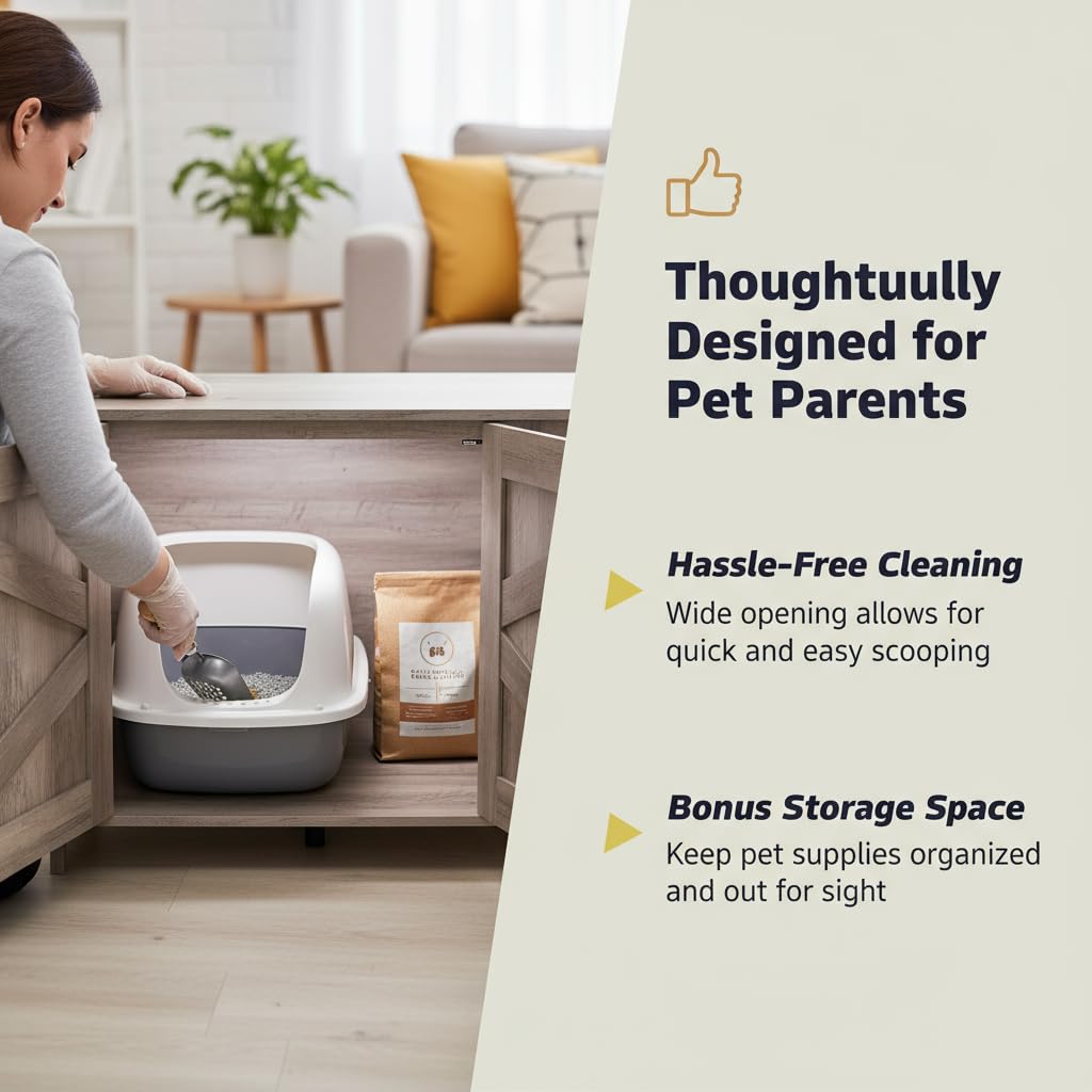 Homhedy enclosure sized to fit most litter boxes for less spillover