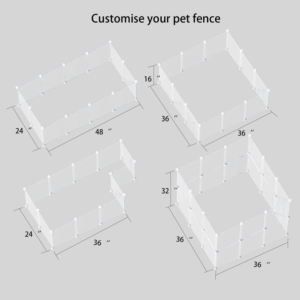 HOMICKER adjustable-height panels demonstrate customizable enclosure for jumping-prone pets.