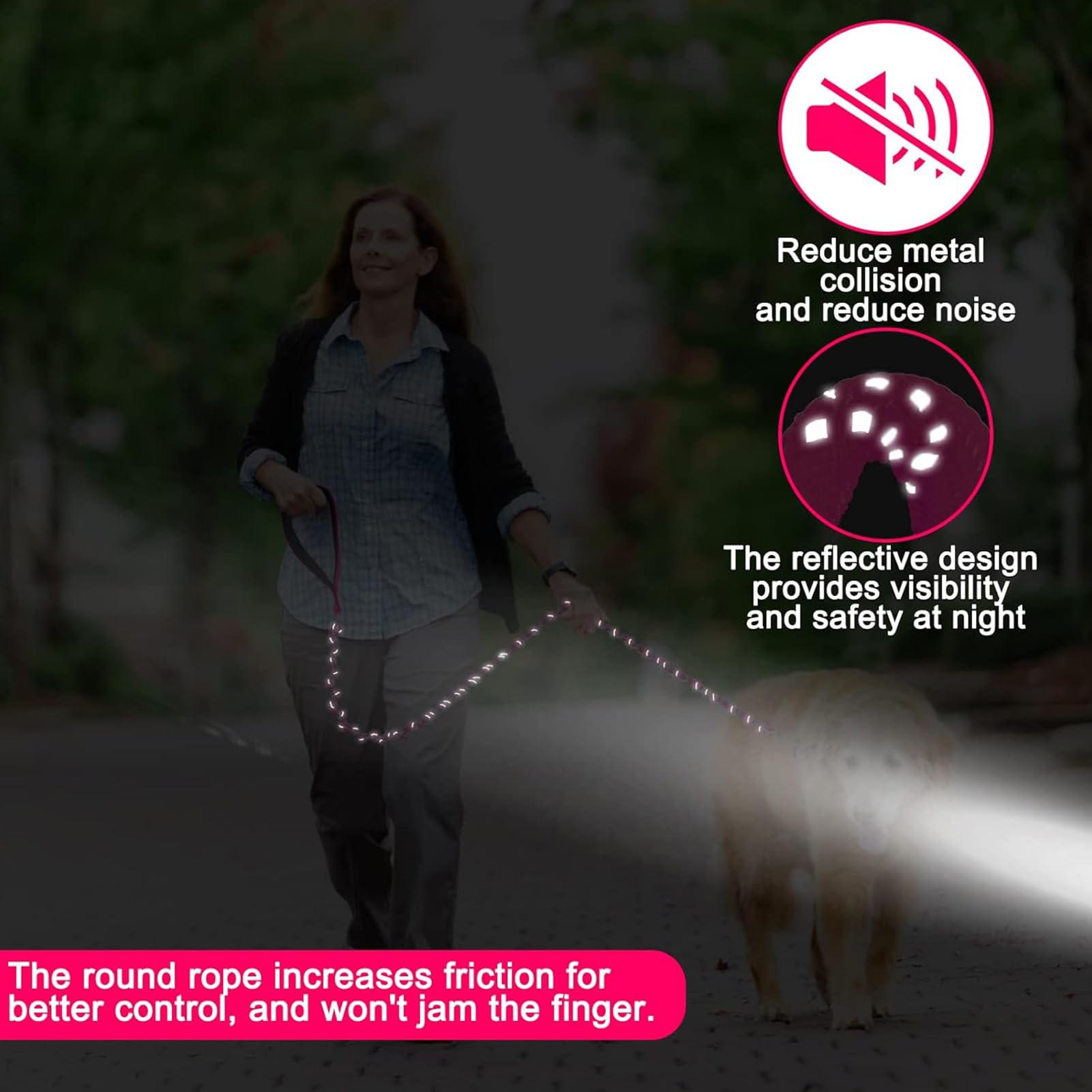 Homimp anti-bite durable rope leash reduces wear and protects against rough behavior.