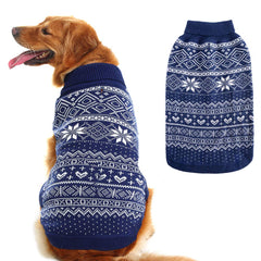 Homimp Argyle dog sweater blue back view promotes warmth during chilly porch walks