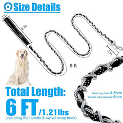 Homimp chew-proof leash reflective threads for safe night walks