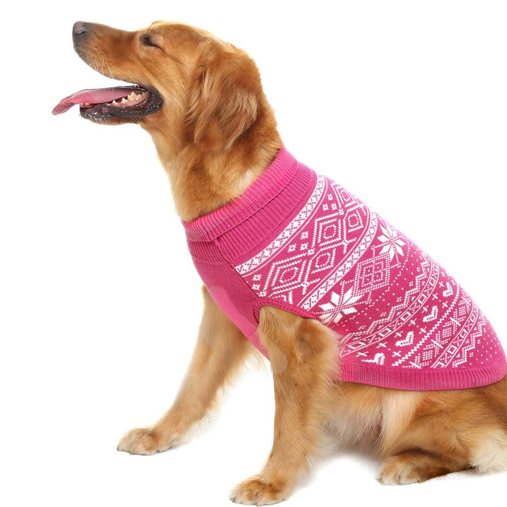 Homimp dog sweater Argyle pink on-dog brightens photos and parties