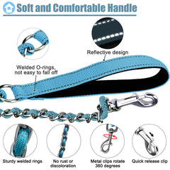 Homimp durable metal chain leash resists bites and wear