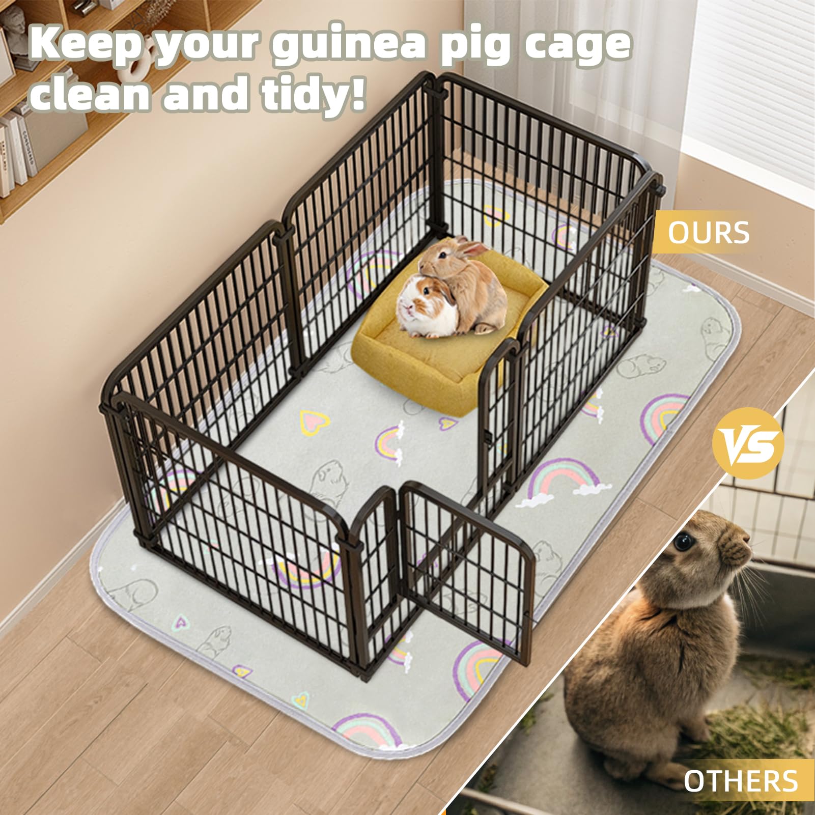 Homimp liners in use during playtime to keep surfaces clean