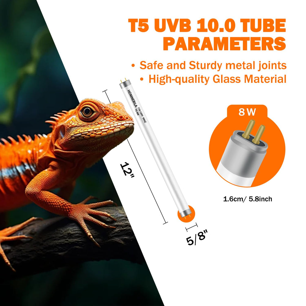 Homnebila T5 UVB 2-pack packaging highlighting the two bulbs