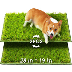 Hompet artificial grass for dogs closeup showing soft plush turf for training.