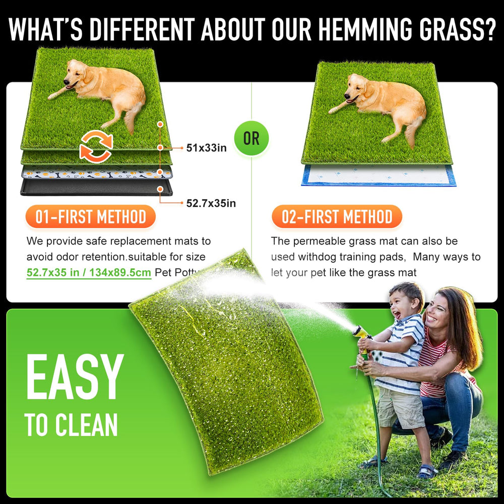 Hompet artificial grass for dogs close-up texture emphasizes soft pet-friendly feel