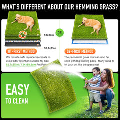 Hompet artificial grass for dogs close-up texture emphasizes soft pet-friendly feel