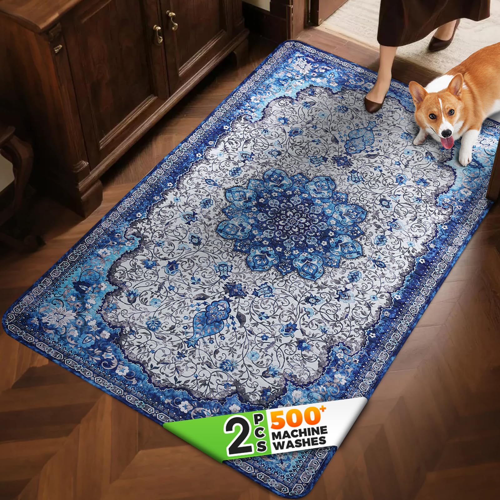 Hompet bubble quilted top dog door mat with stylish entryway cushioning