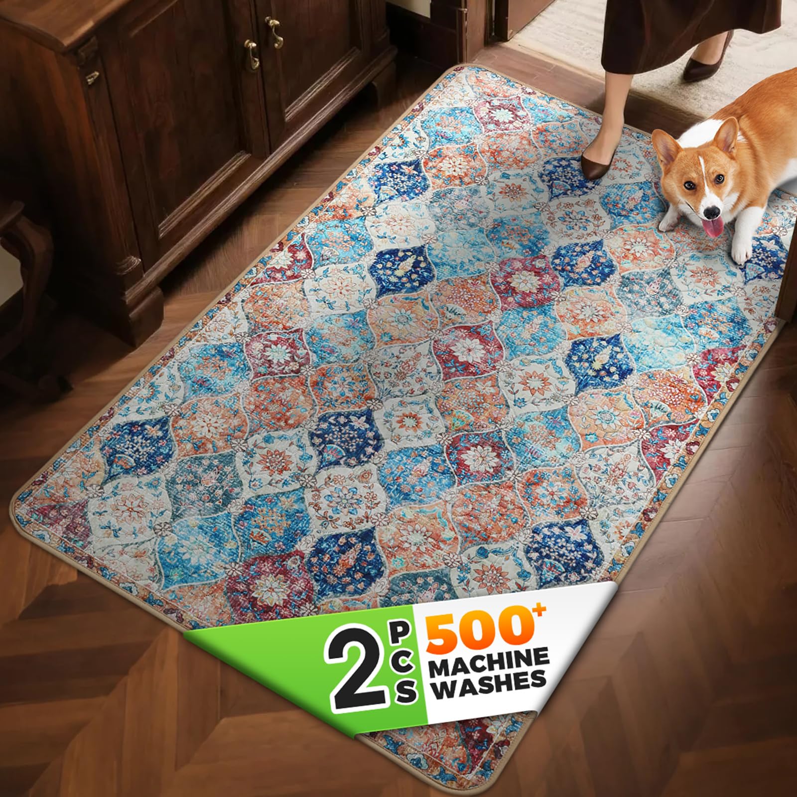 Hompet dog door mat with bubble-quilted top offers cozy entryway style and paw protection.