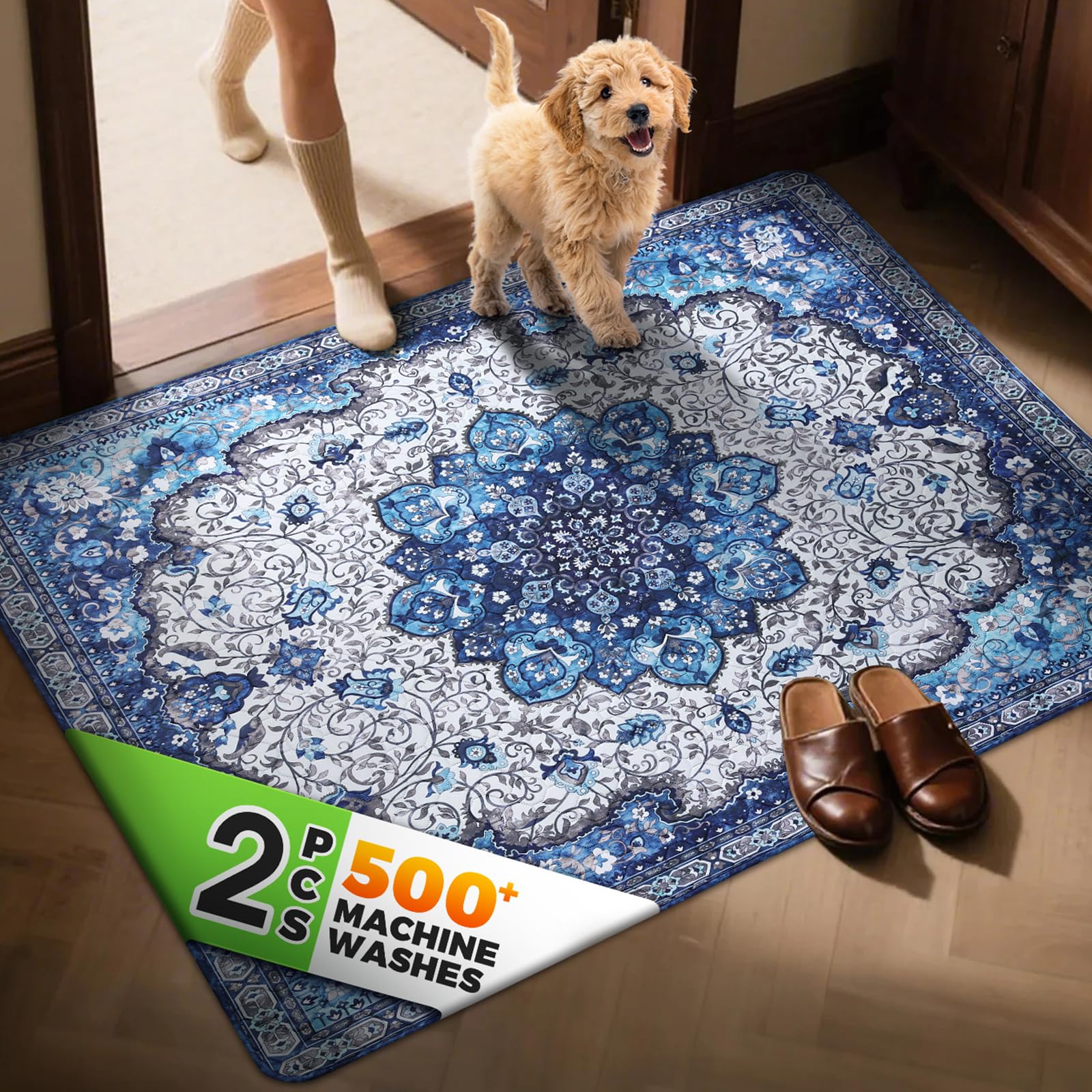 Hompet dog door mat ultra-soft top offers cozy entryway comfort.