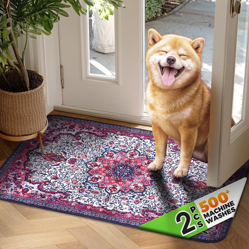 Hompet dog door mat ultra-soft top offers cozy entry for pets.