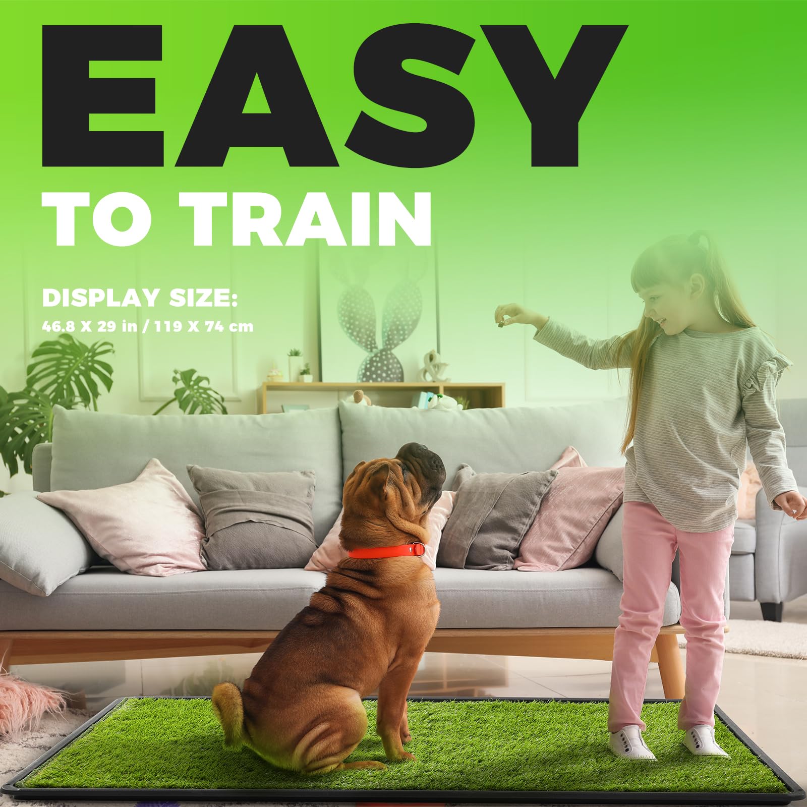 Hompet dog grass pad large suitable for indoor and outdoor use.