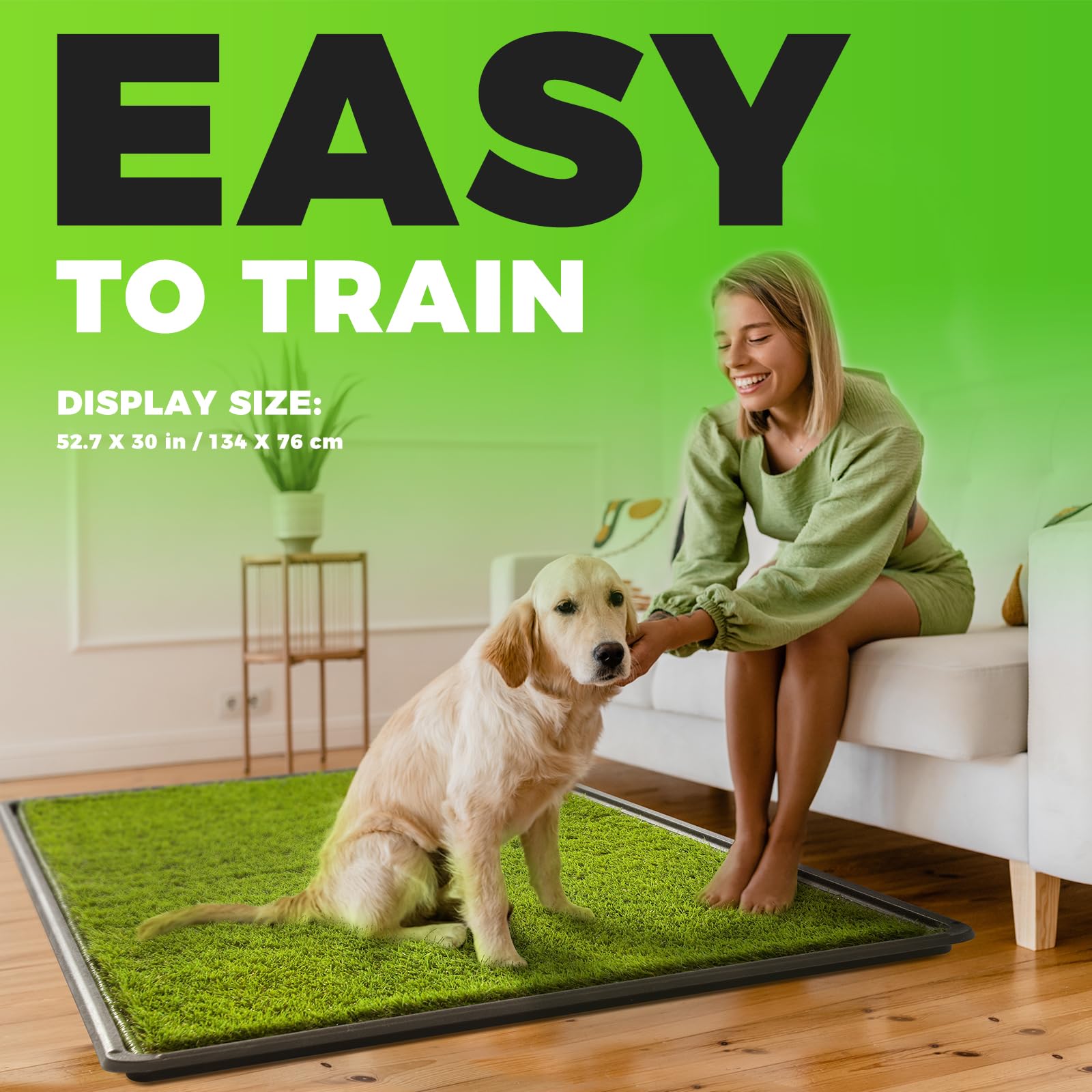 Hompet fully assembled pet toilet provides portable indoor-outdoor use.