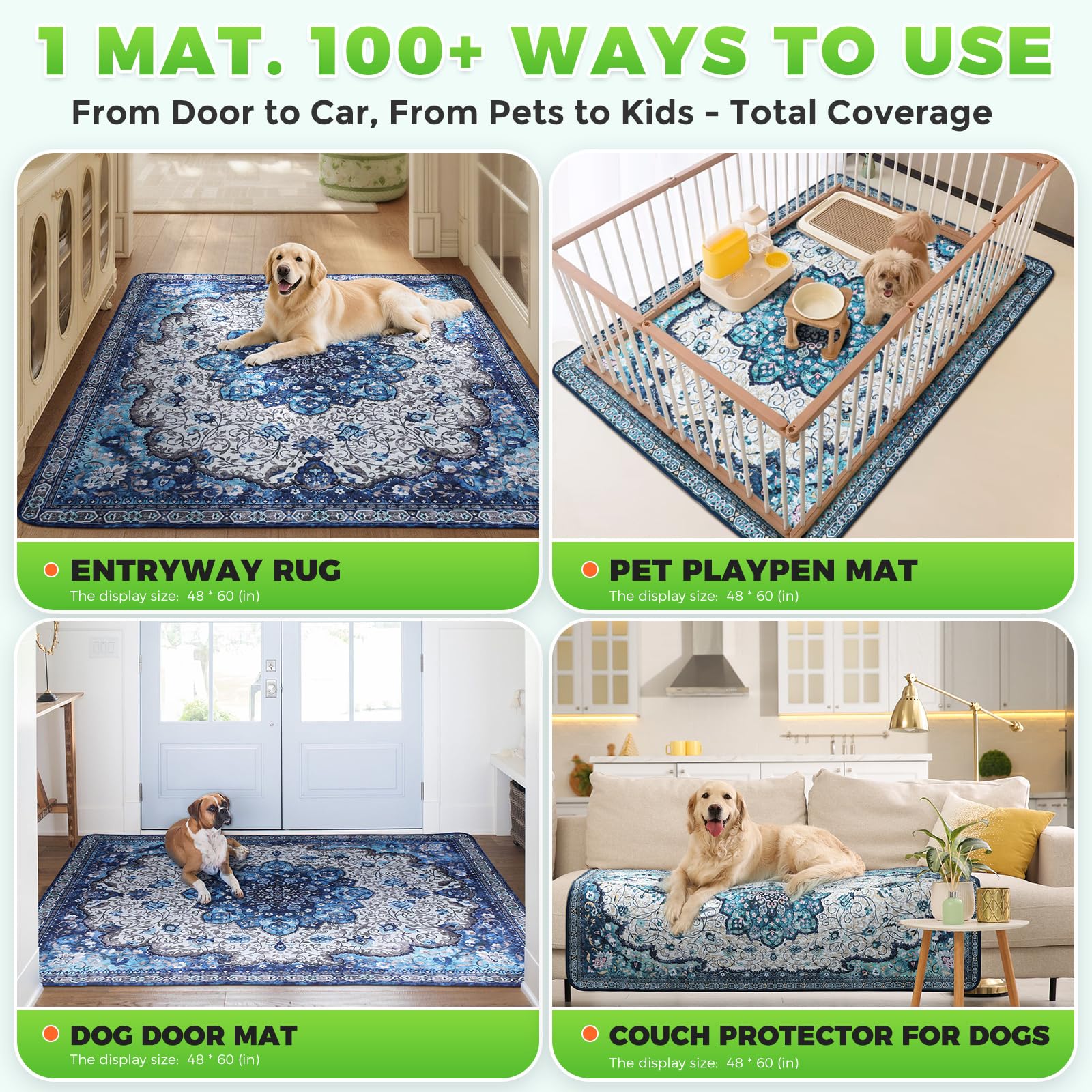 Hompet non-slip grip dots keep the mat in place in busy entrances.