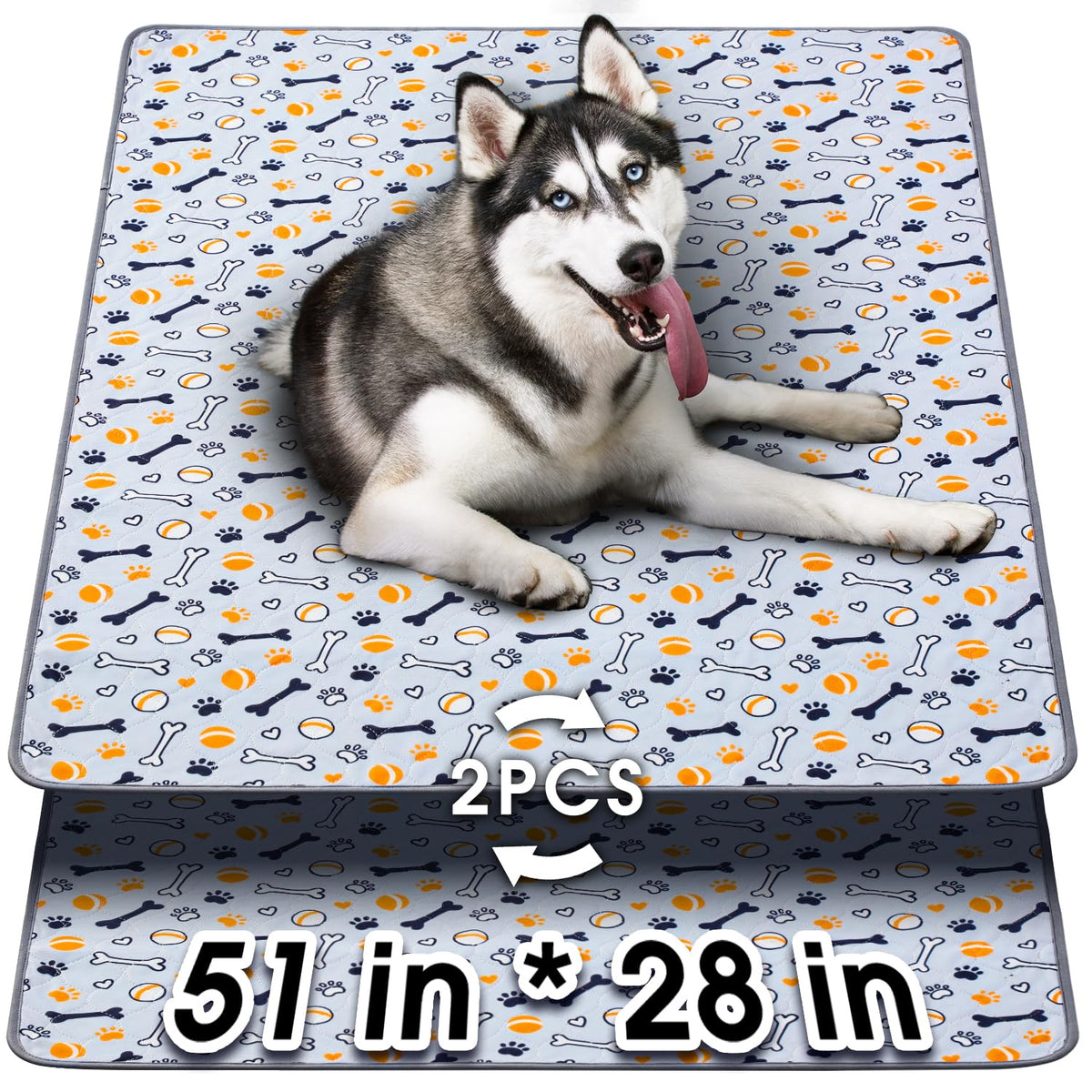 Hompet washable pee pad 51x28 shows thick absorbent layers for quick containment.