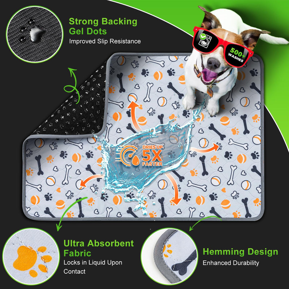 Hompet pee pad anti-slip base keeps pad secure on floors.