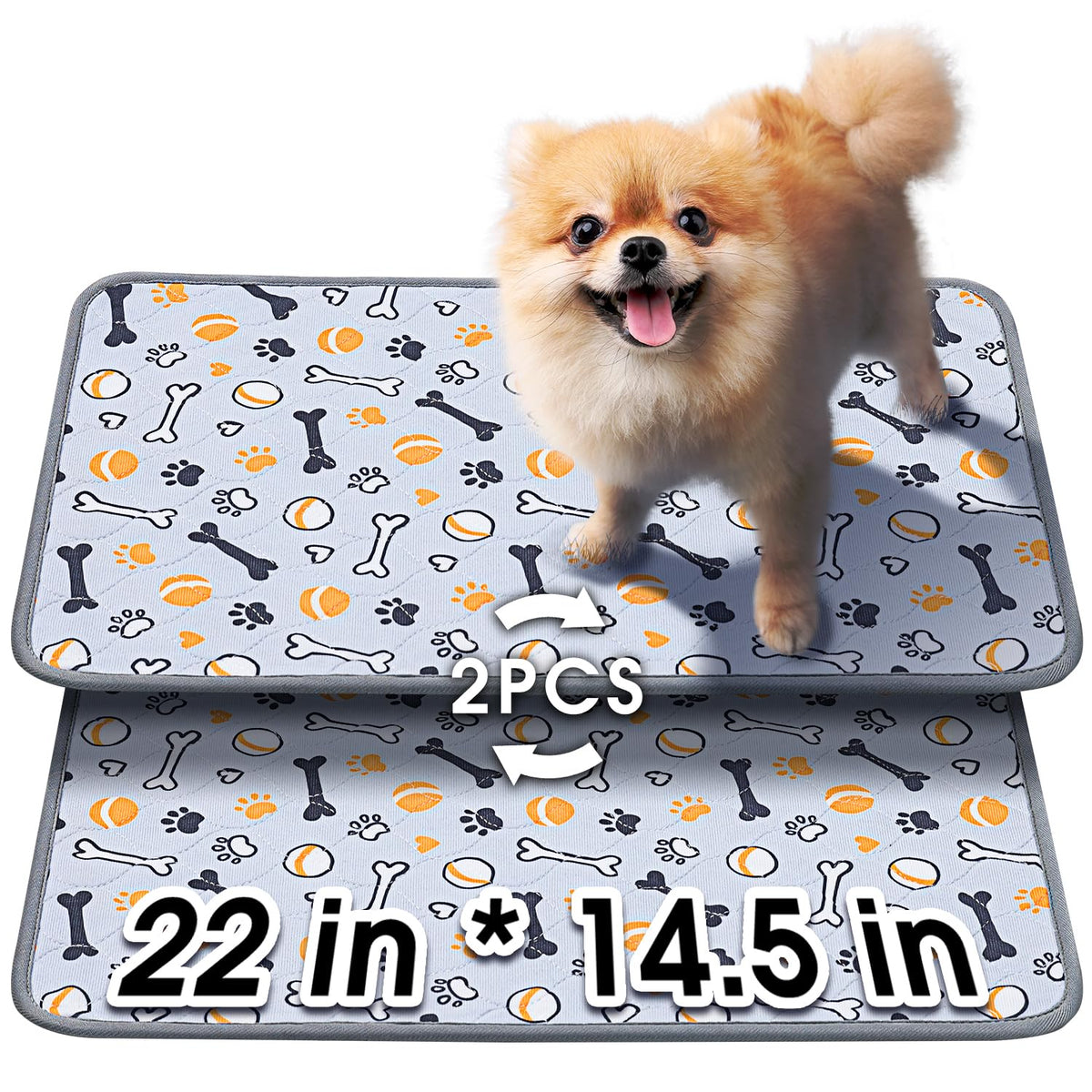 Hompet washable pee pads 22x14 compact view for clean floors and reuse-friendly design.