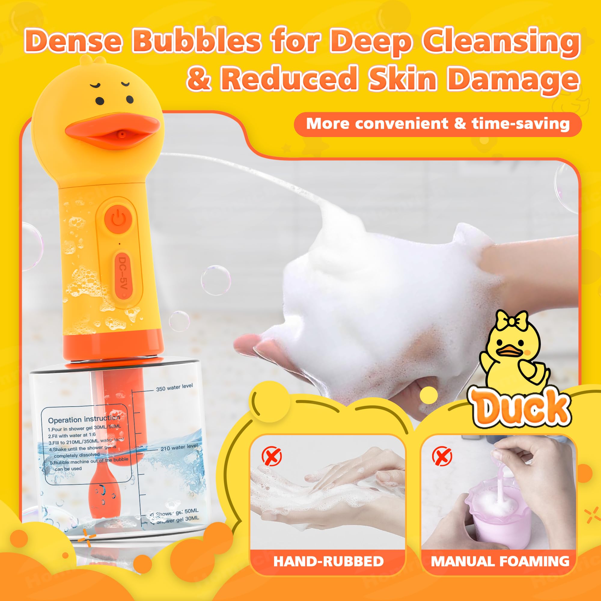 Homrich adjustable dog wash brush paired with dispenser for comfortable grip.