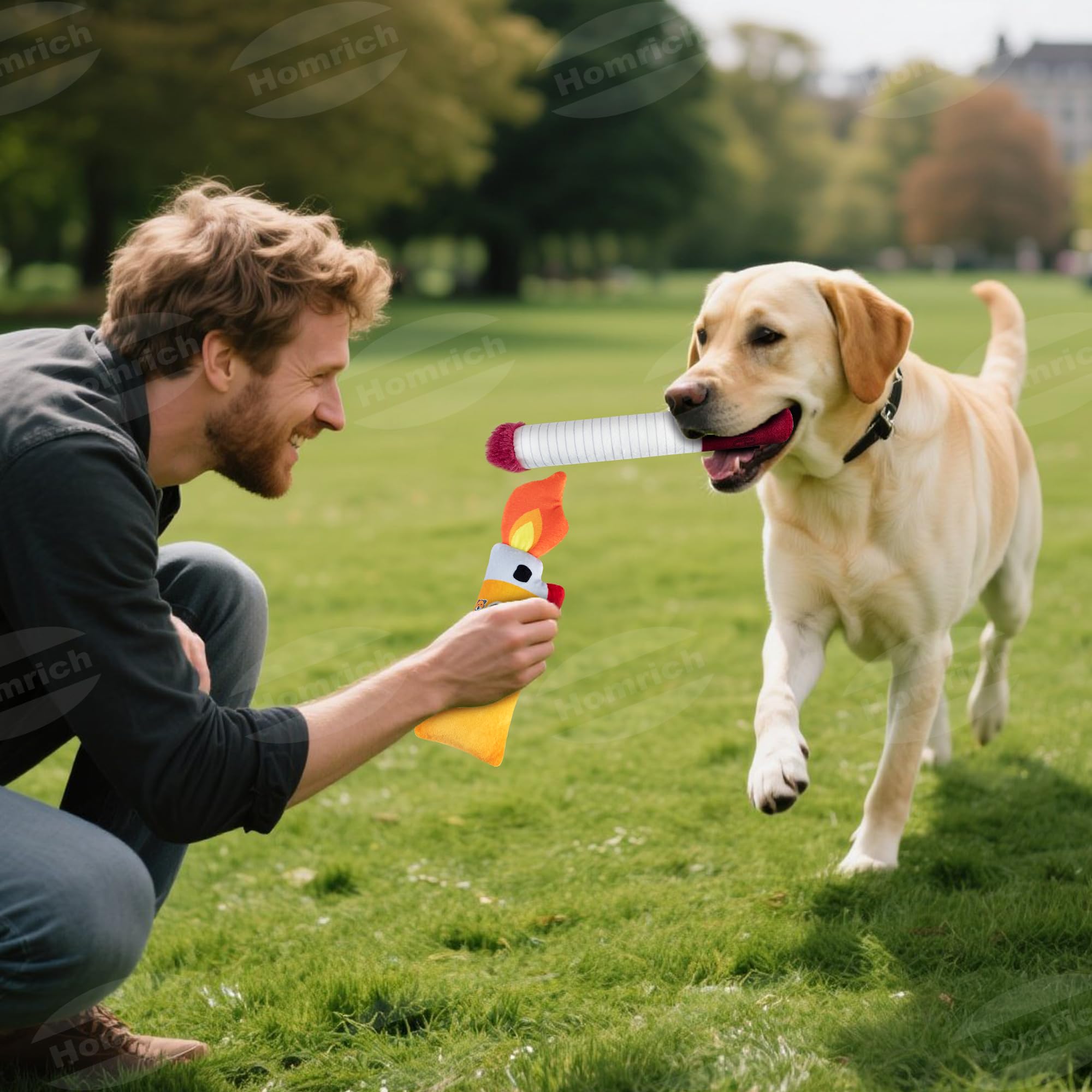 Homrich Oxford-fabric toy emphasizing durability for rigorous dog play.