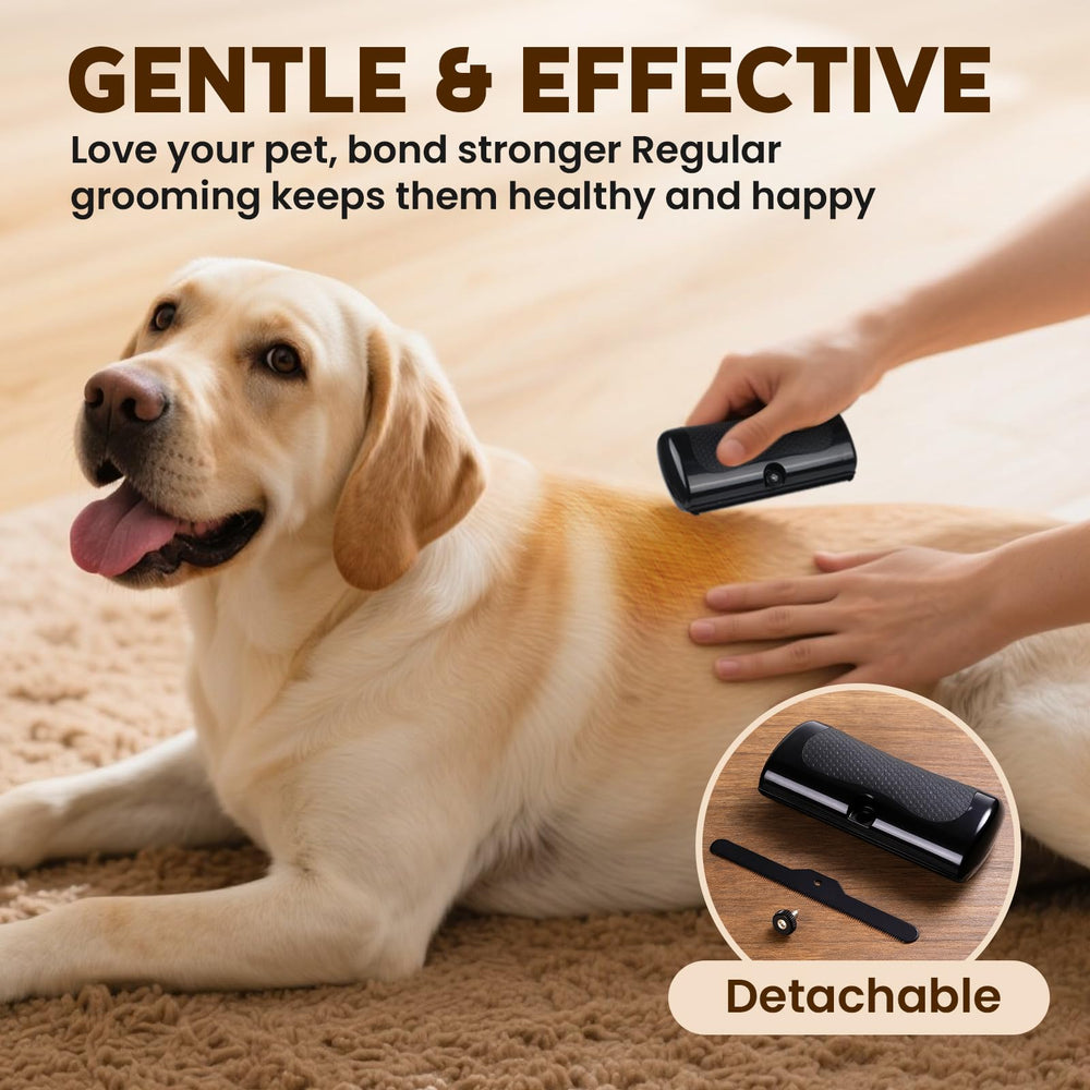 Homsoil deshedding brush ergonomic handle for extended grooming.