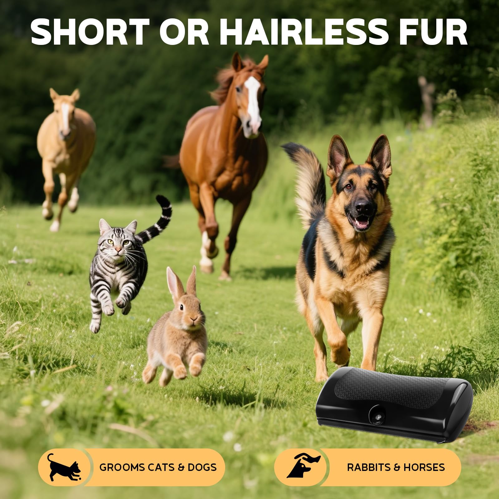 Homsoil deshedding brush variety of pets including rabbits and horses.