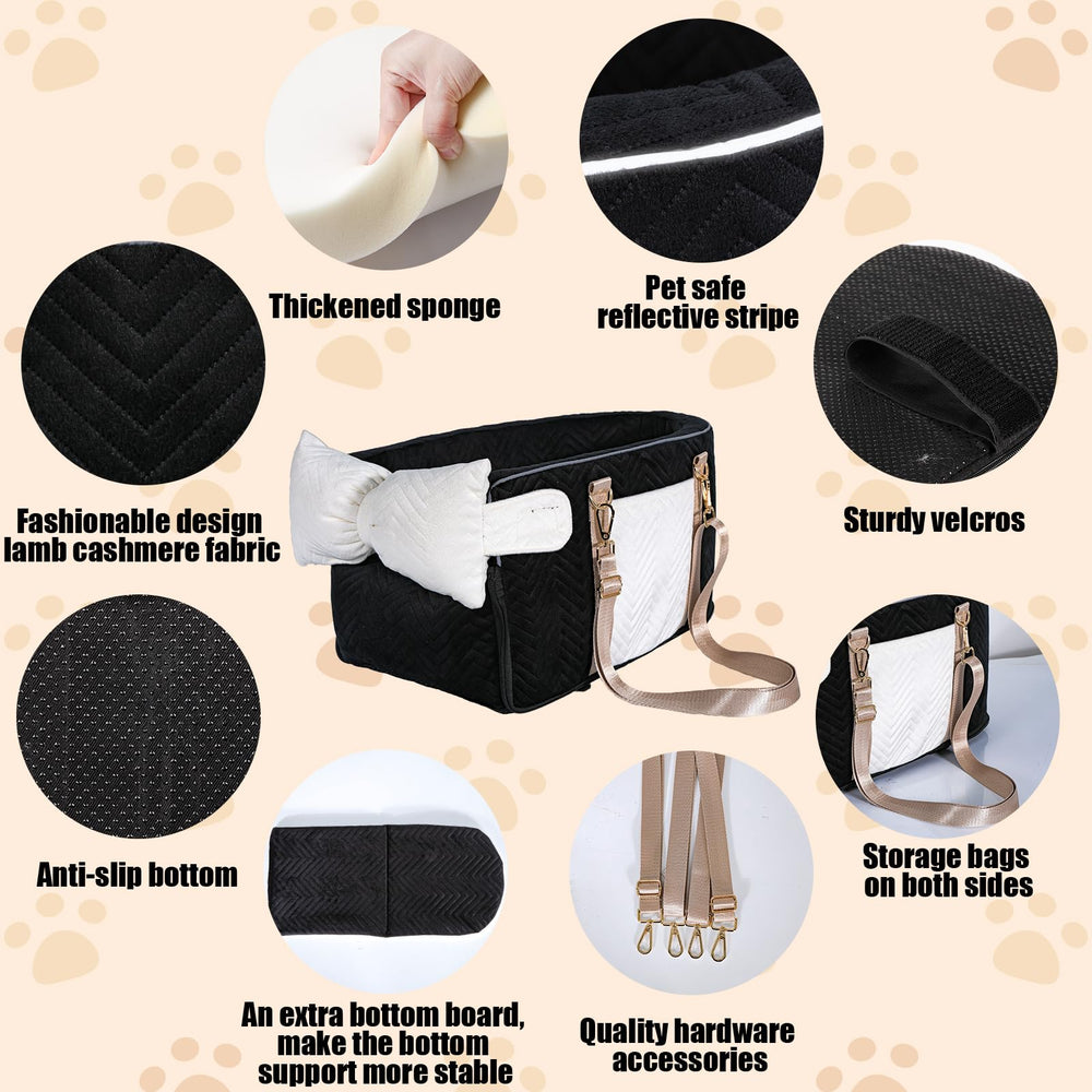 Homsunyi dog car seat bottom-non-slip keeps the seat stable on vehicle surfaces.