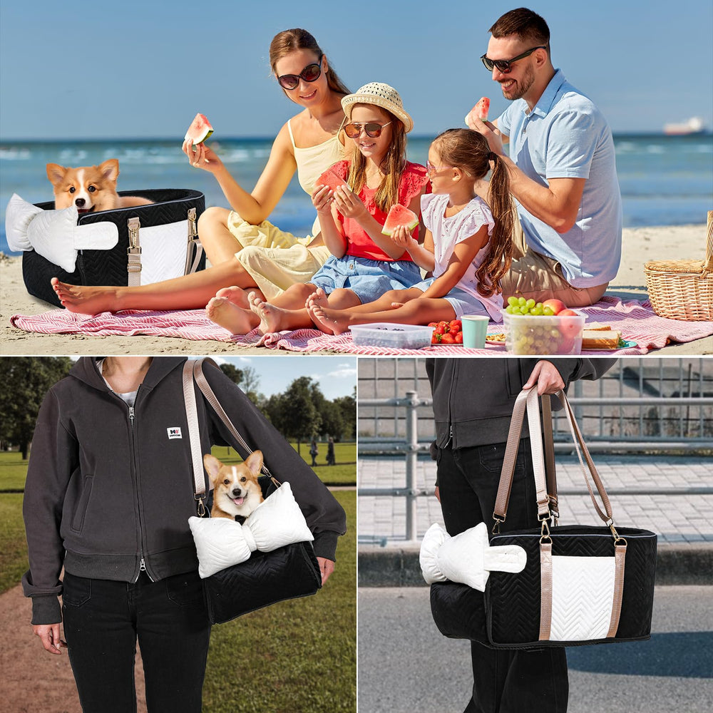 Homsunyi dog car seat in-use car setup offering comfortable travel.