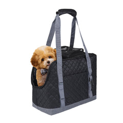 Homsunyi dog purse carrier front view highlights compact, portable design for daily outings.