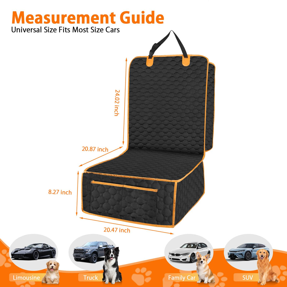 Homsunyi front seat cover side flaps guard seat edges from scratches while driving.