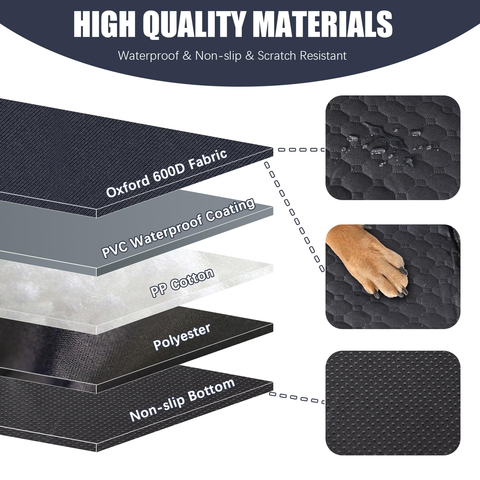 Homsunyi waterproof back seat cover protects your car interior.