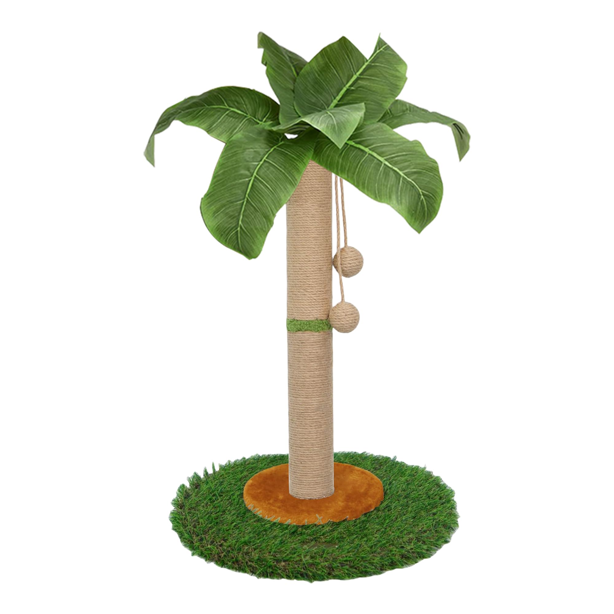 HOMYHANDS cat scratching post 23-6-inch-tall highlights sturdy base for energetic indoor cats.