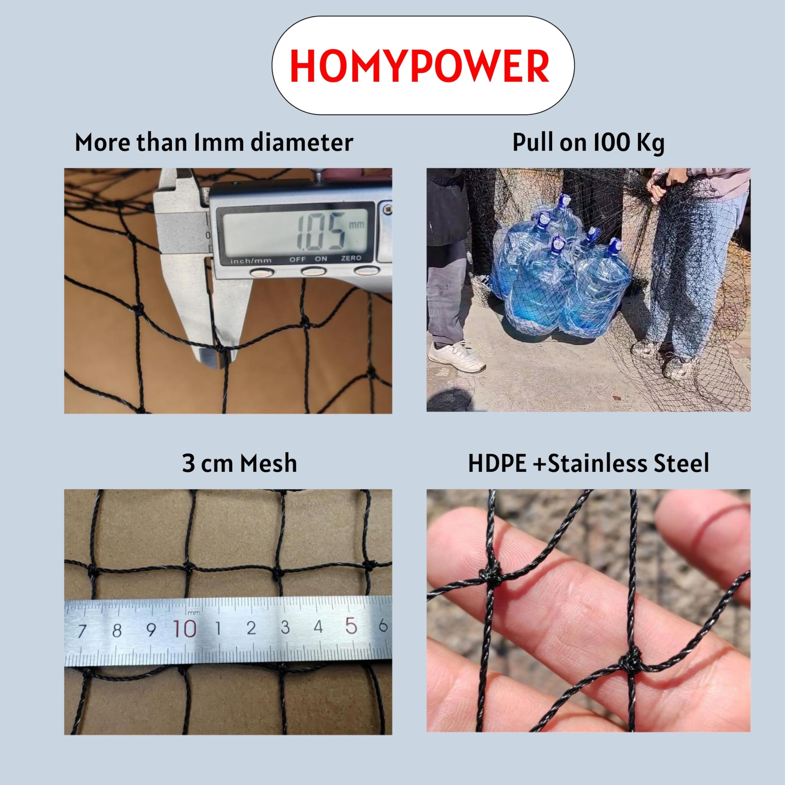 HOMYPOWER Cat Netting Ventilated Mesh ensures airflow for cats