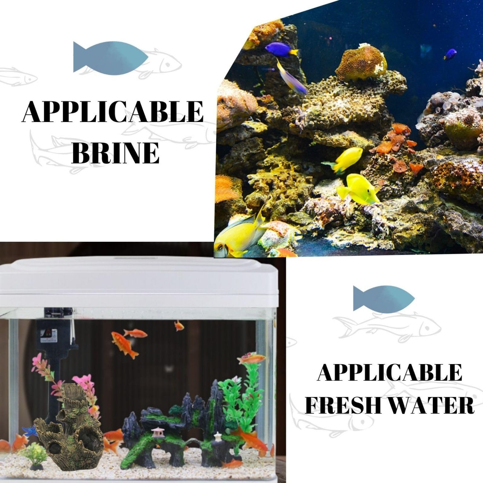 HoneTeek log hideout decor suitable for both aquarium and terrarium setups.