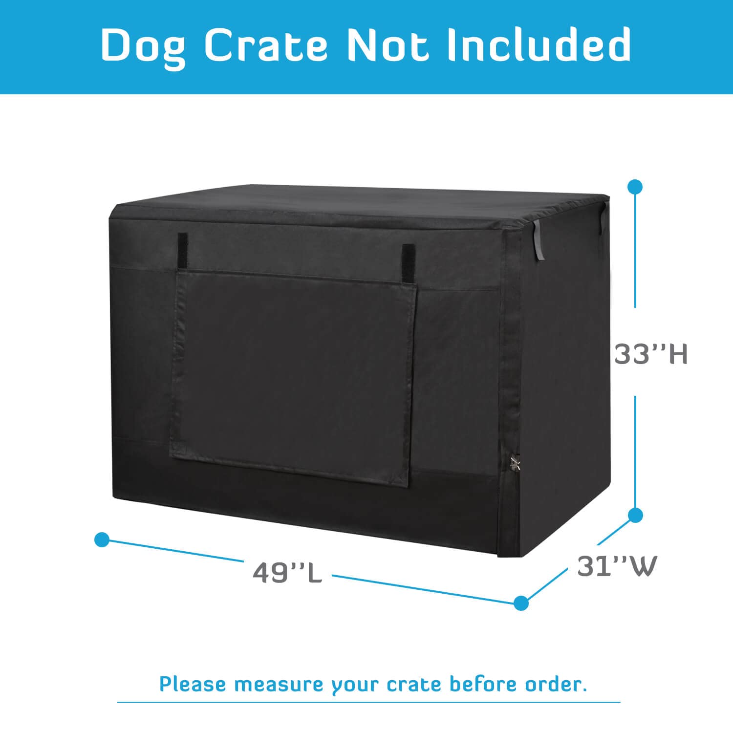 Honest Outfitters dog crate cover double door design for easy access