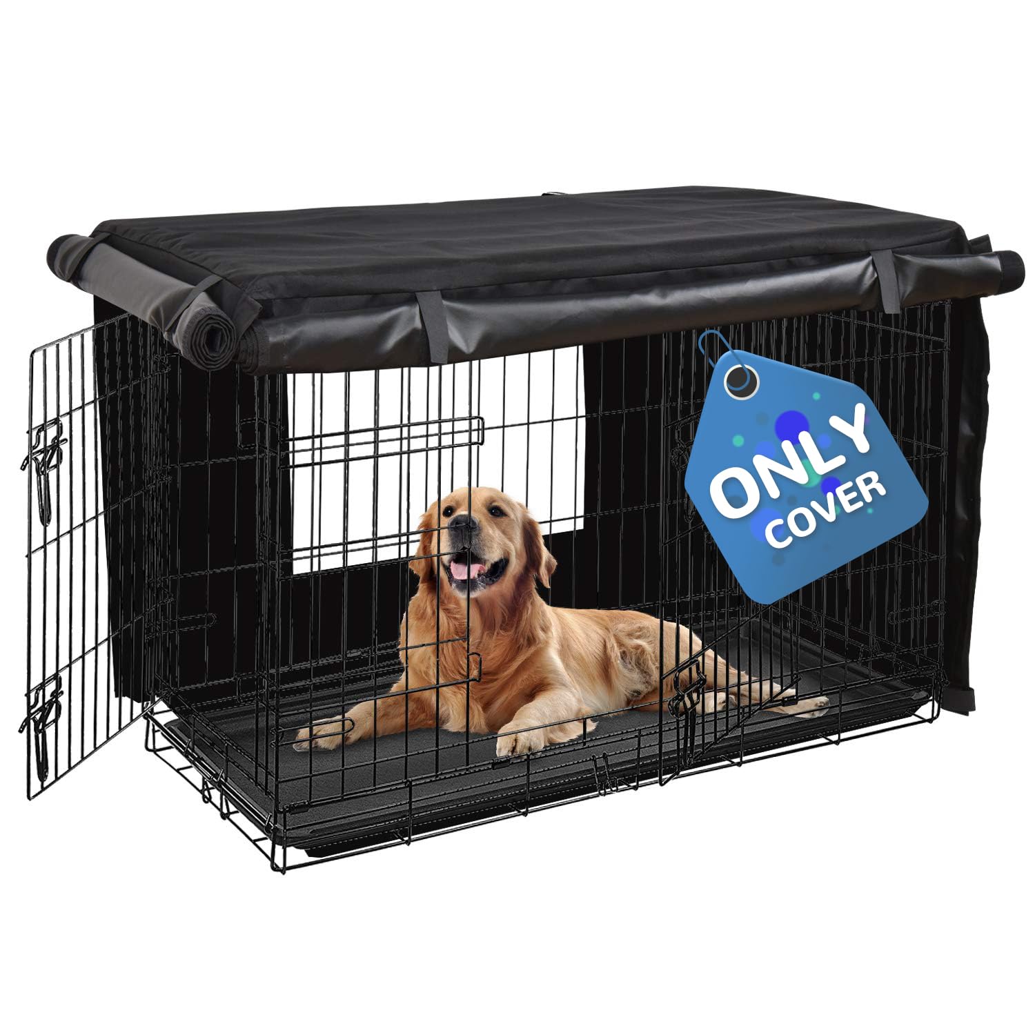 HONEST OUTFITTERS dog crate cover side-open design for easy access and ventilation.