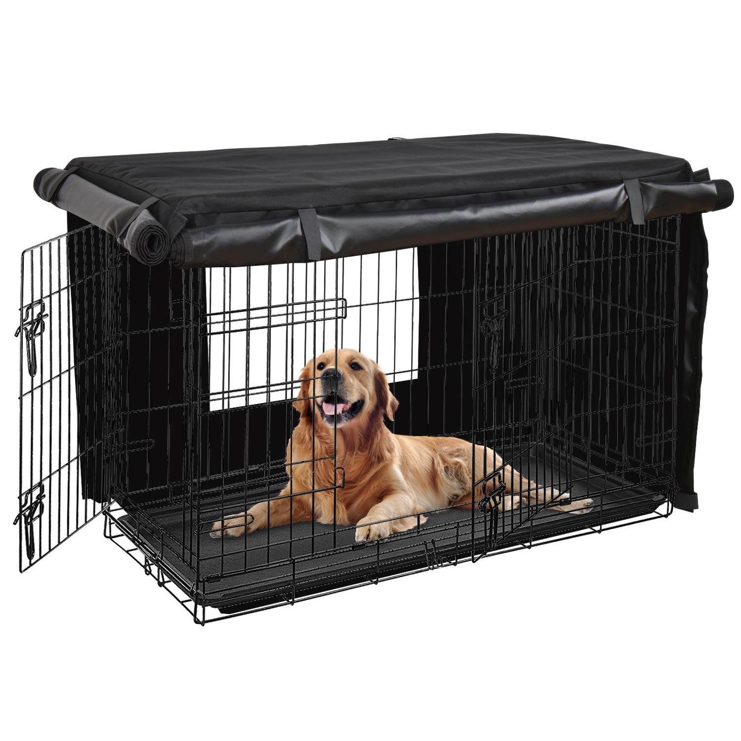 Honest Outfitters dog crate cover top view showing spacious interior for resting