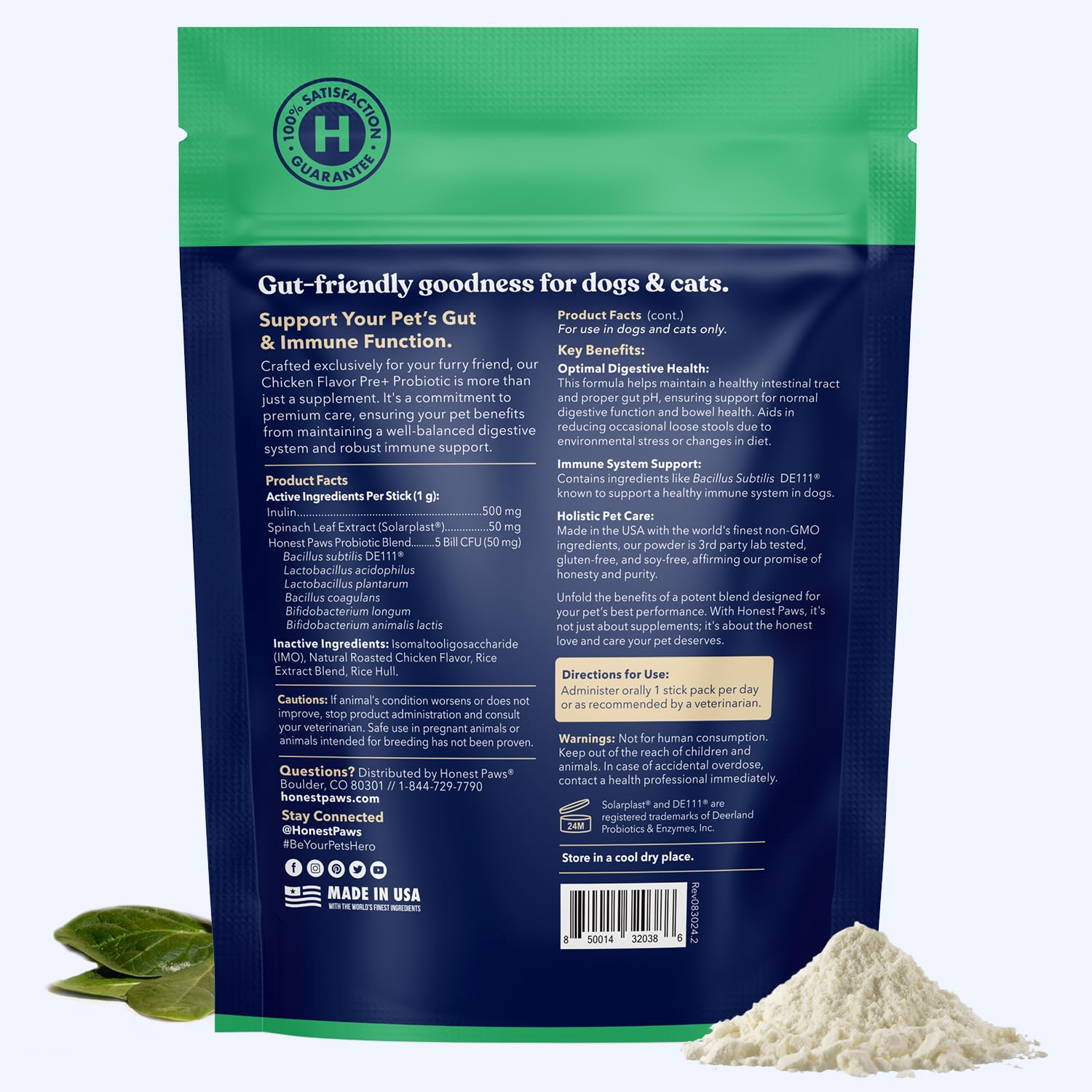 Honest Paws third-party lab-tested seal signals safety and purity checks.
