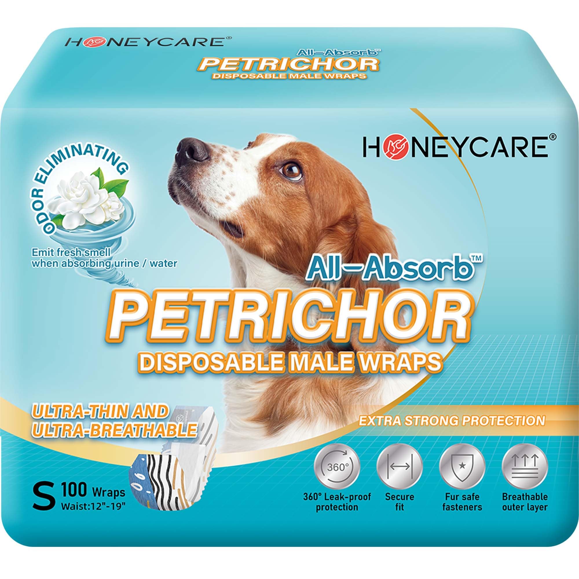 HONEY CARE All-Absorb Petrichor wrap front view with secure fit and odor control.