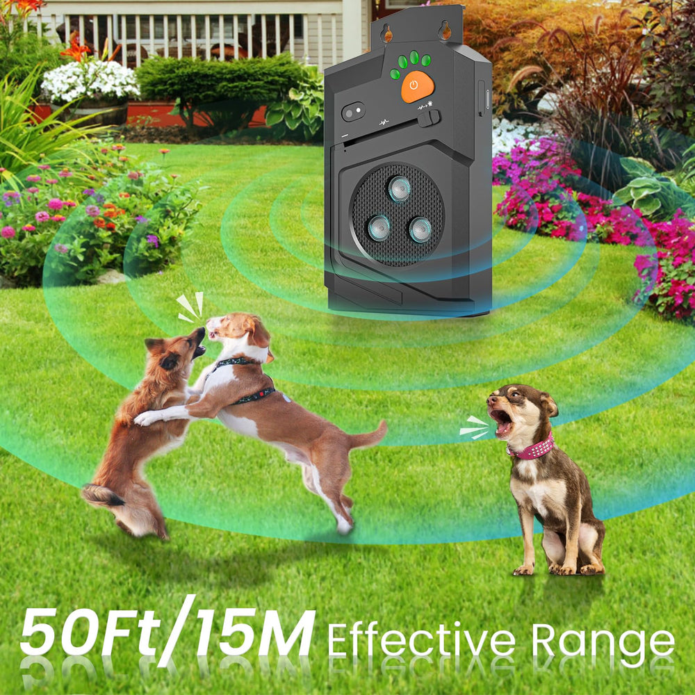 Honey Paws range-50ft image communicates long-distance deterrence for yards and kennels.