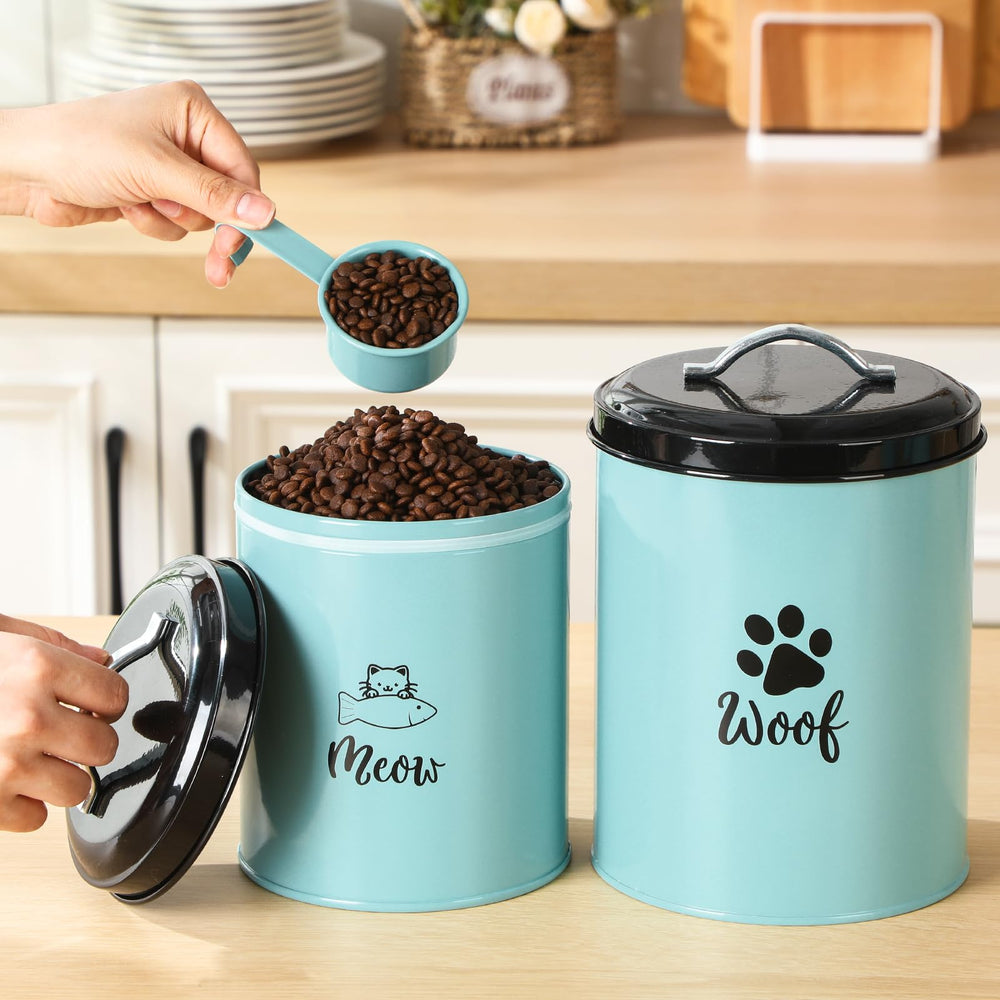 Honeydak farmhouse-style treat canisters add decor and organization to kitchens.