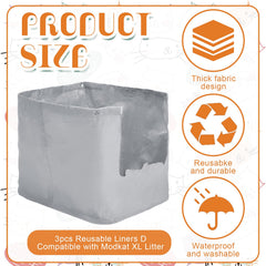 Honeydak Modkat XL-compatible front-entry liner enables easy disposal and cleanup.