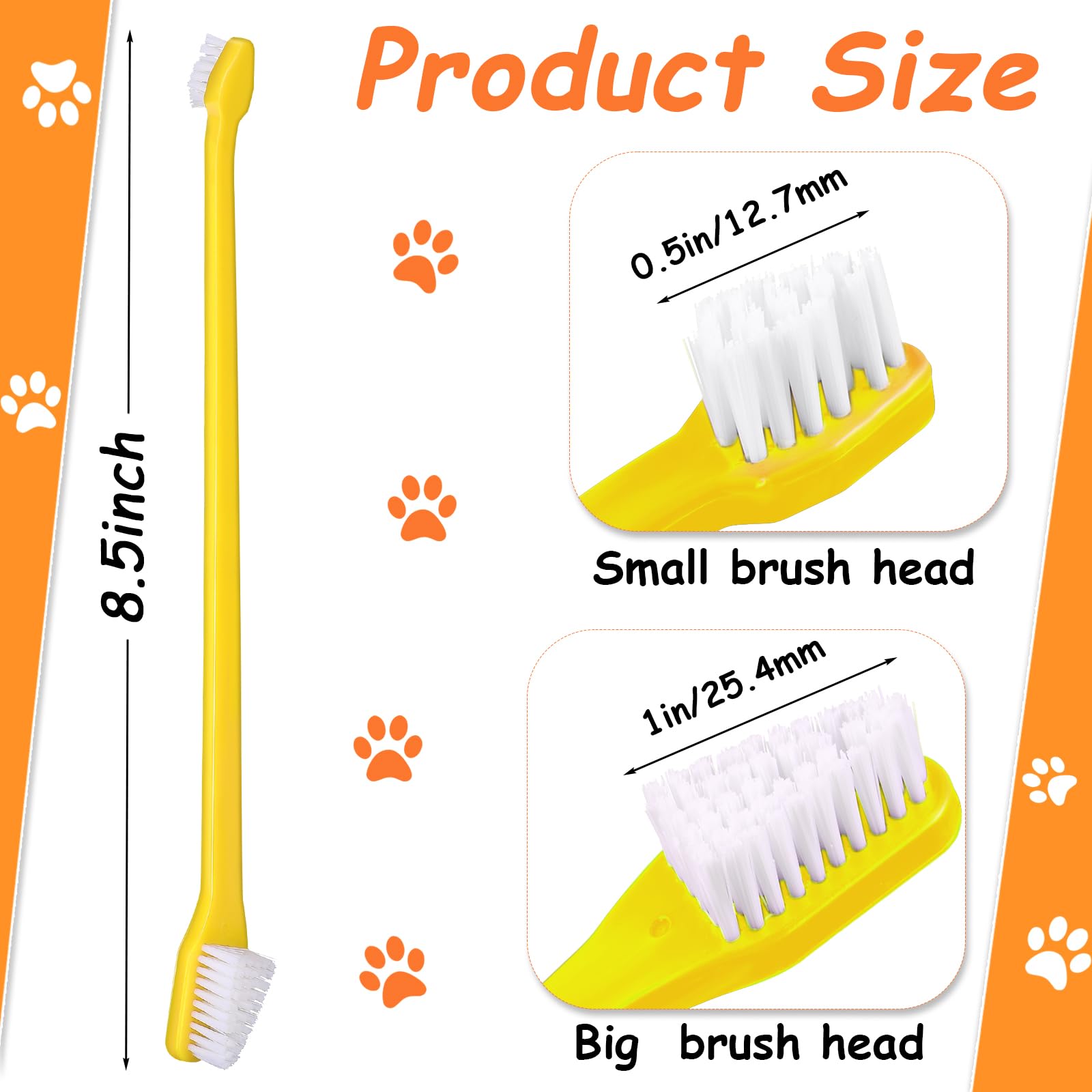 Honeydak long-handle pet toothbrush enhances reach to back teeth with comfortable grip.