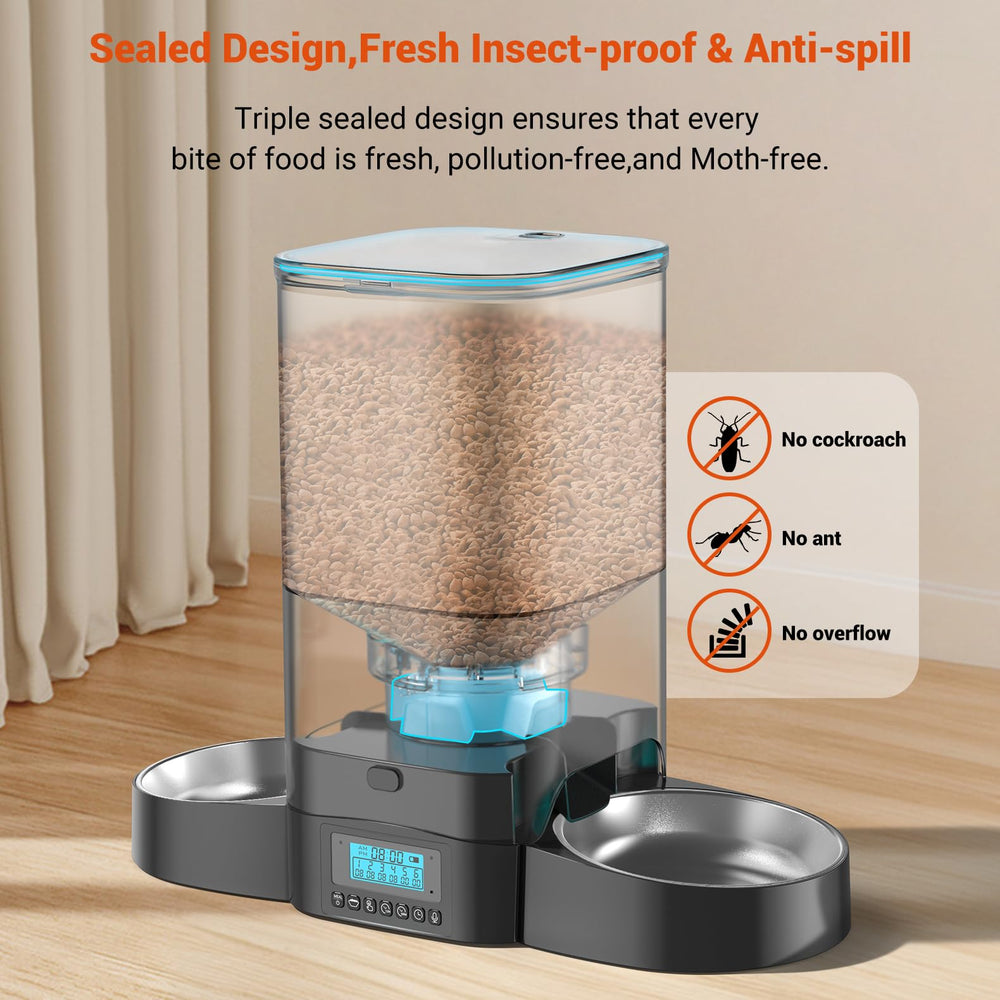HoneyGuaridan 5L dual-side feeding design for calm two-cat meals