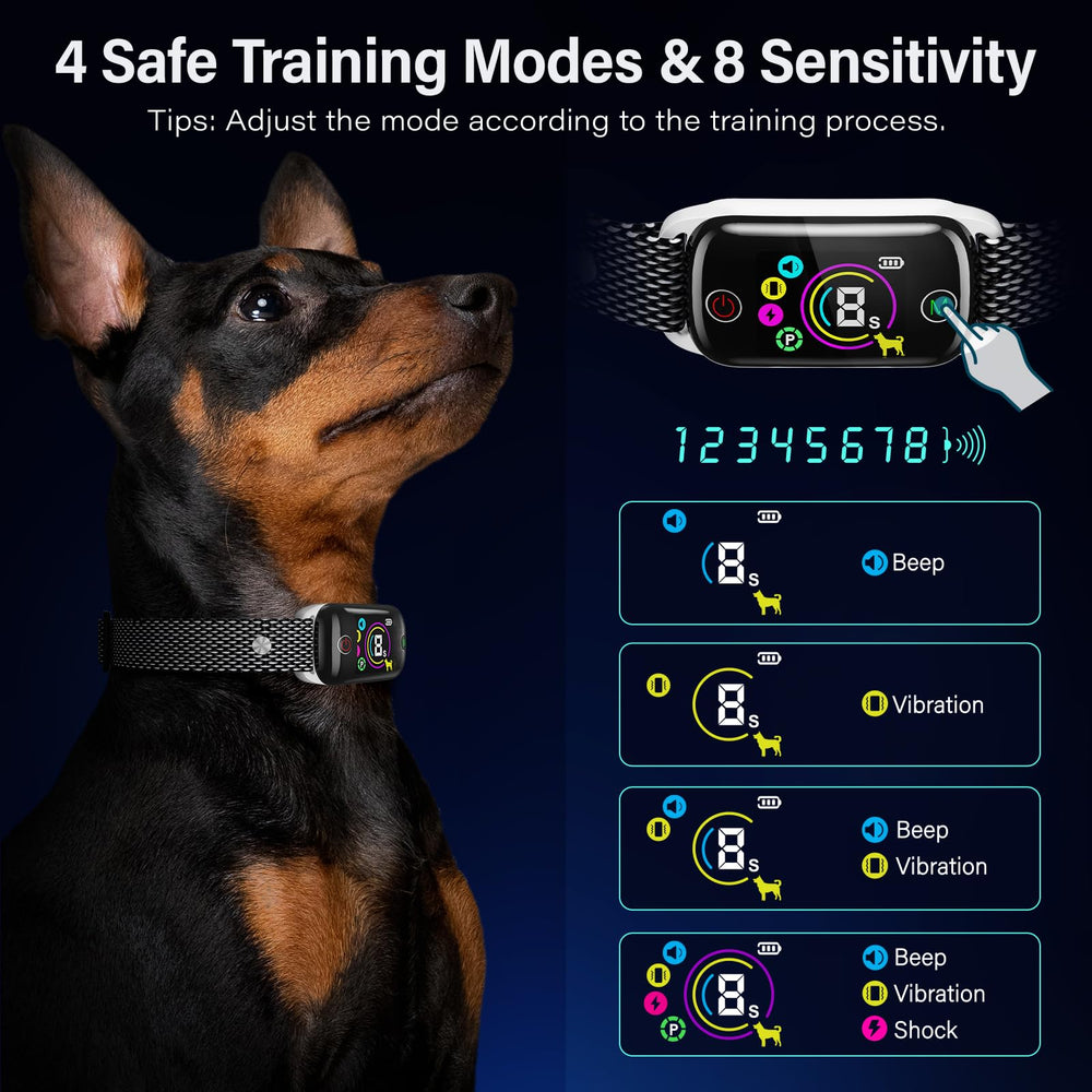 Honeynet bark collar digital display indicates status and power at a glance