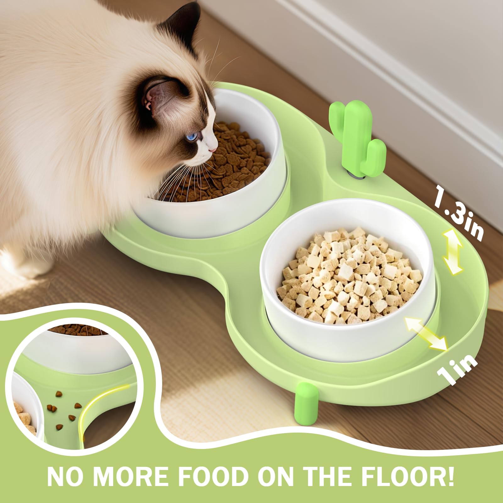Hongddy cat bowl tilt 15-degree elevation supports comfortable eating posture