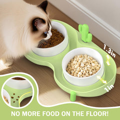 Hongddy cat bowl tilt 15-degree elevation supports comfortable eating posture