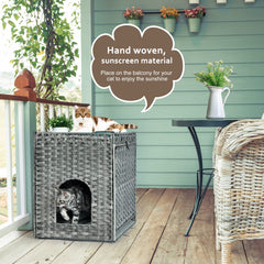 Honiakaka cat litter box enclosure soft mat with bottom tray for cleanup