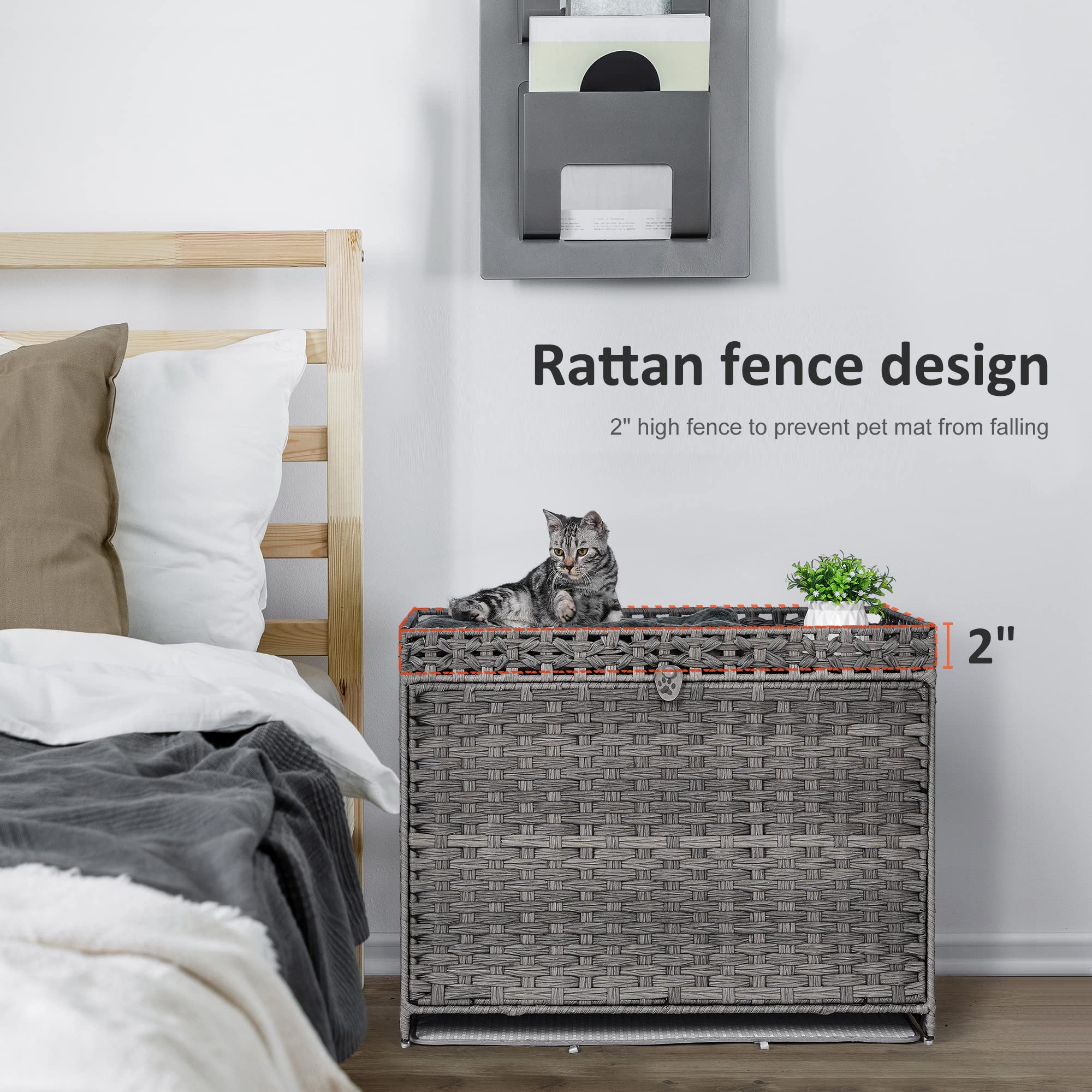 Honiakaka handwoven rattan cat house interior shows spacious space